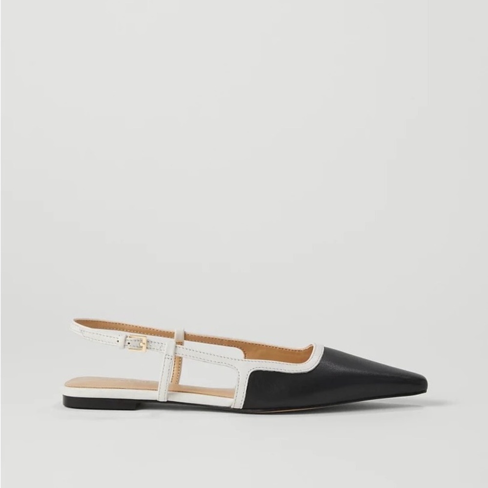 Ann Taylor Nip Toe Leather Slingback Flats.Brand New-no tag